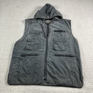 Vintage Banana Republic Vest Mens XL Safari Hunting 80s Hooded Photographer